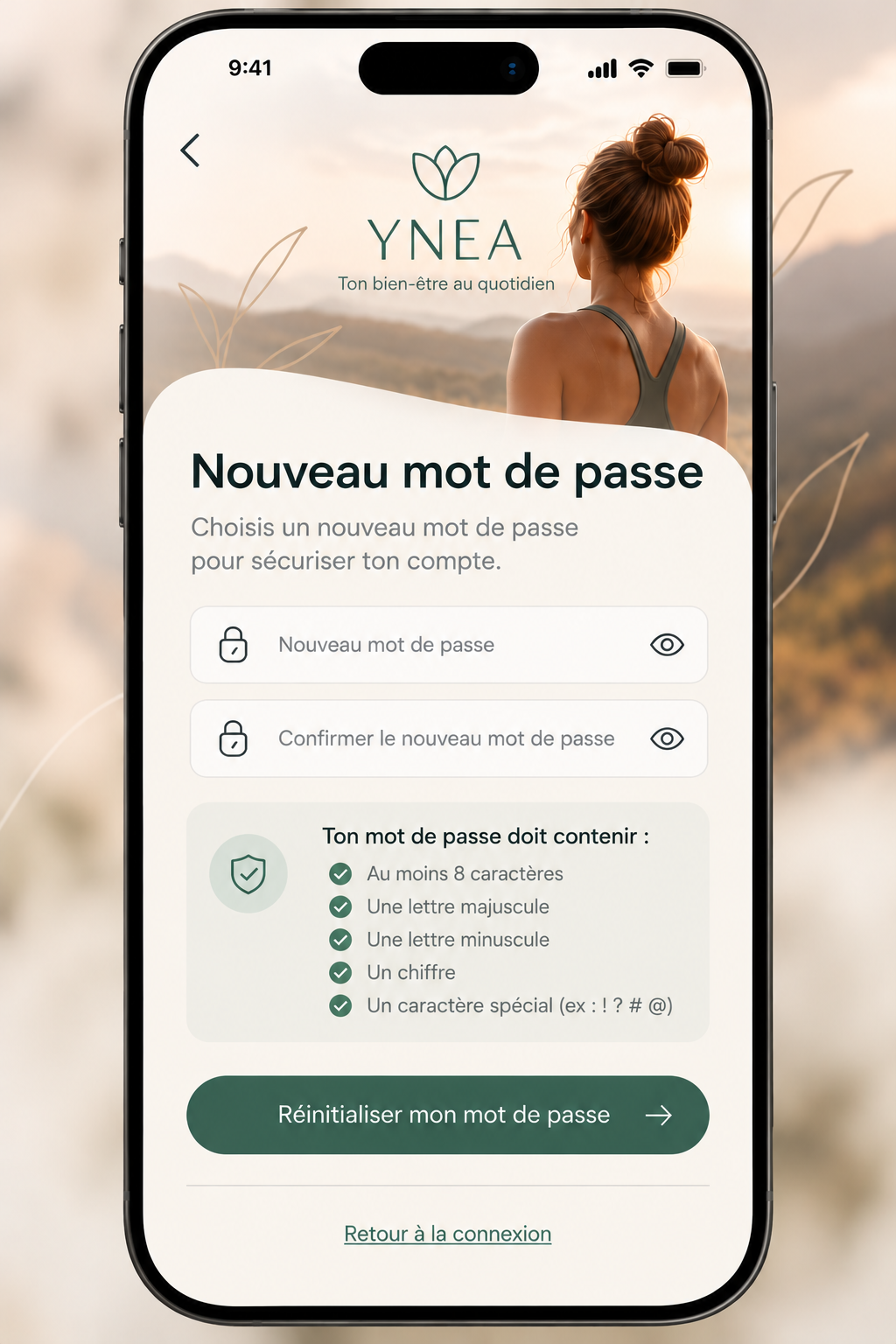 Nouveau mot de passe YNEA