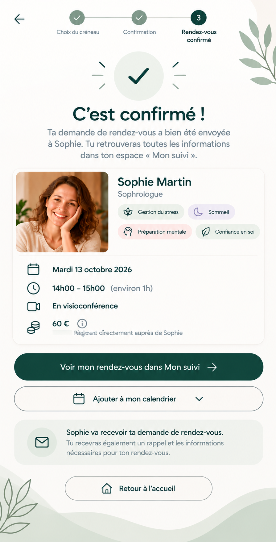 Rendez-vous confirmé