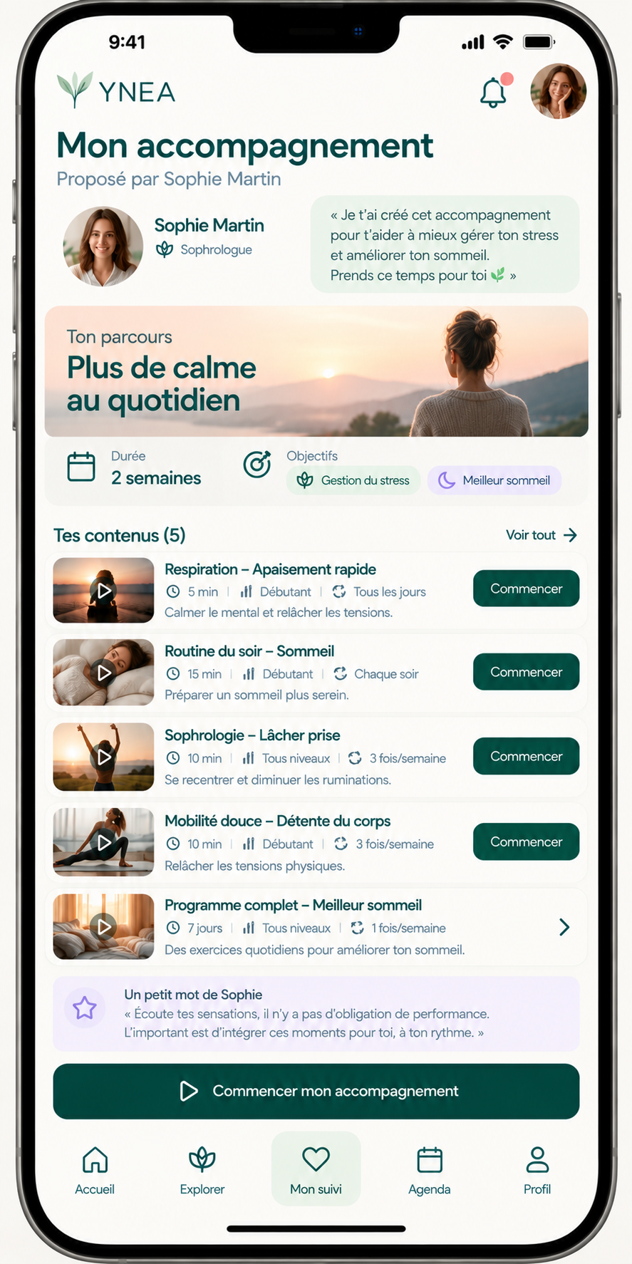 Mon accompagnement proposé par Sophie Martin